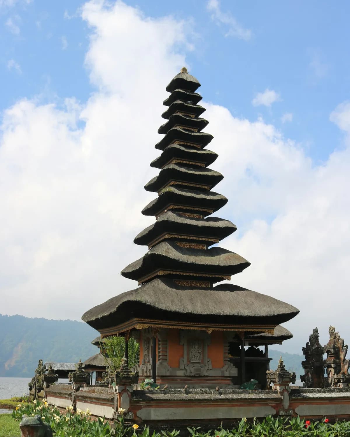 The tiered shrine of Pura Ulun Danu Beratan by Lake Beratan, Bali