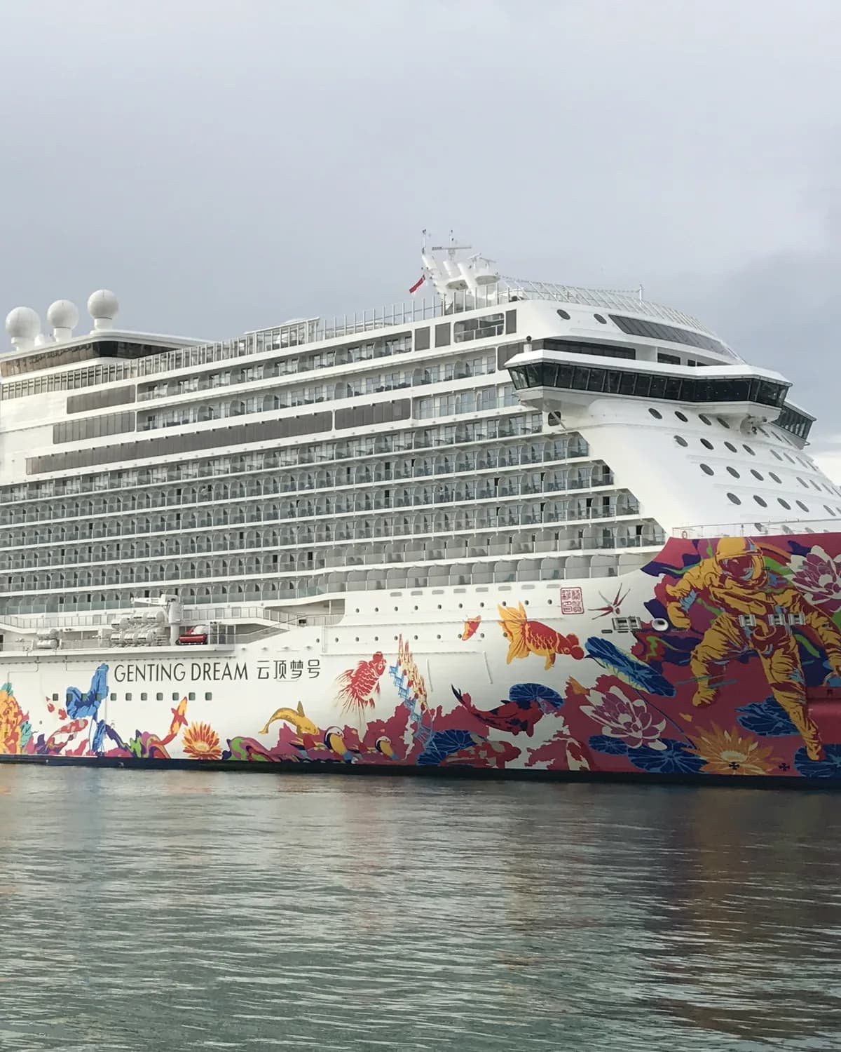 The Genting Dream cruise ship at Marina Bay Cruise Centre, Singapore