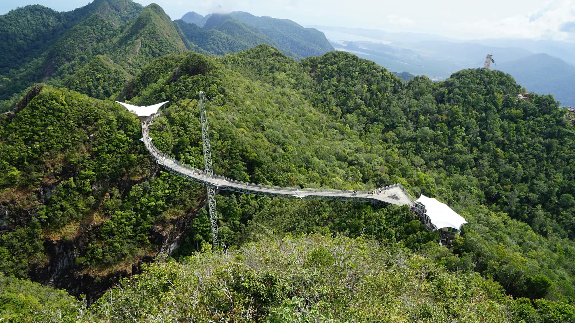 The curved Langkawi Sky Bridge above the rainforest