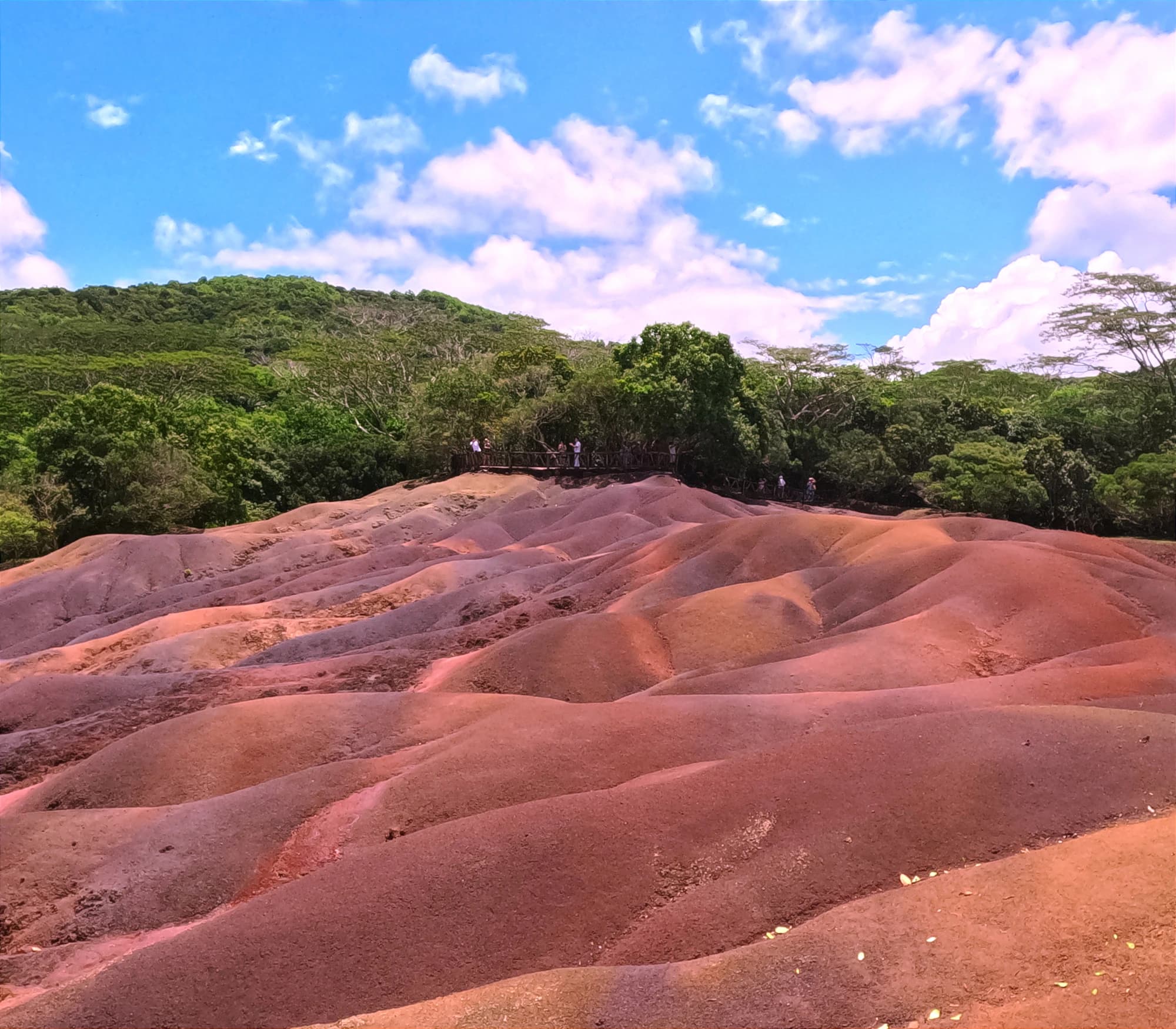The rippled dunes of the Seven Coloured Earth at Chamarel