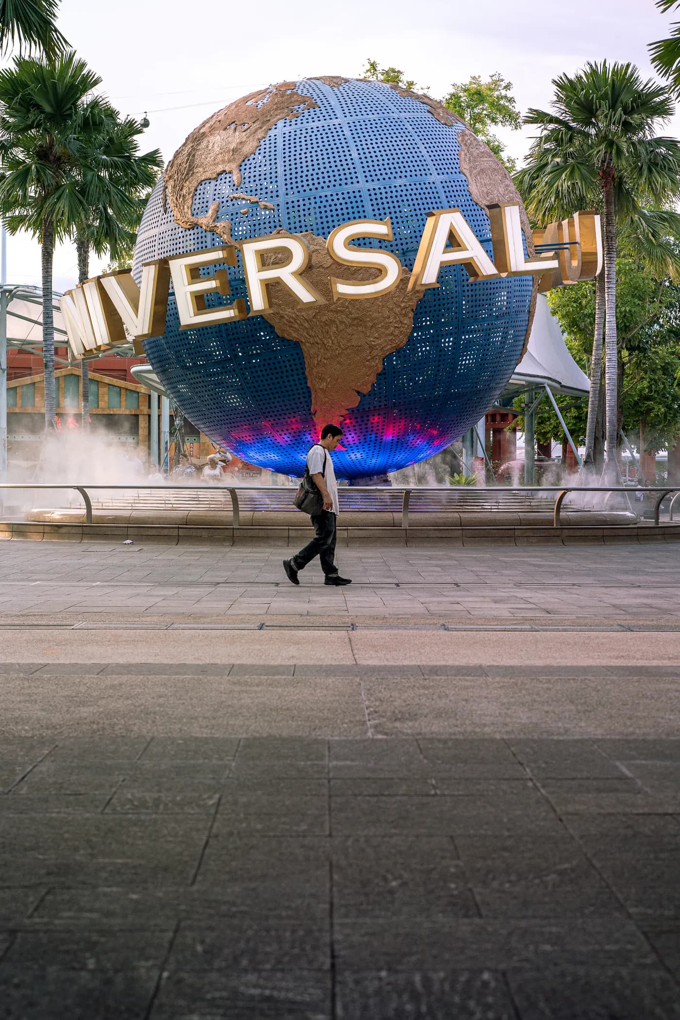 The Universal Studios globe on Sentosa