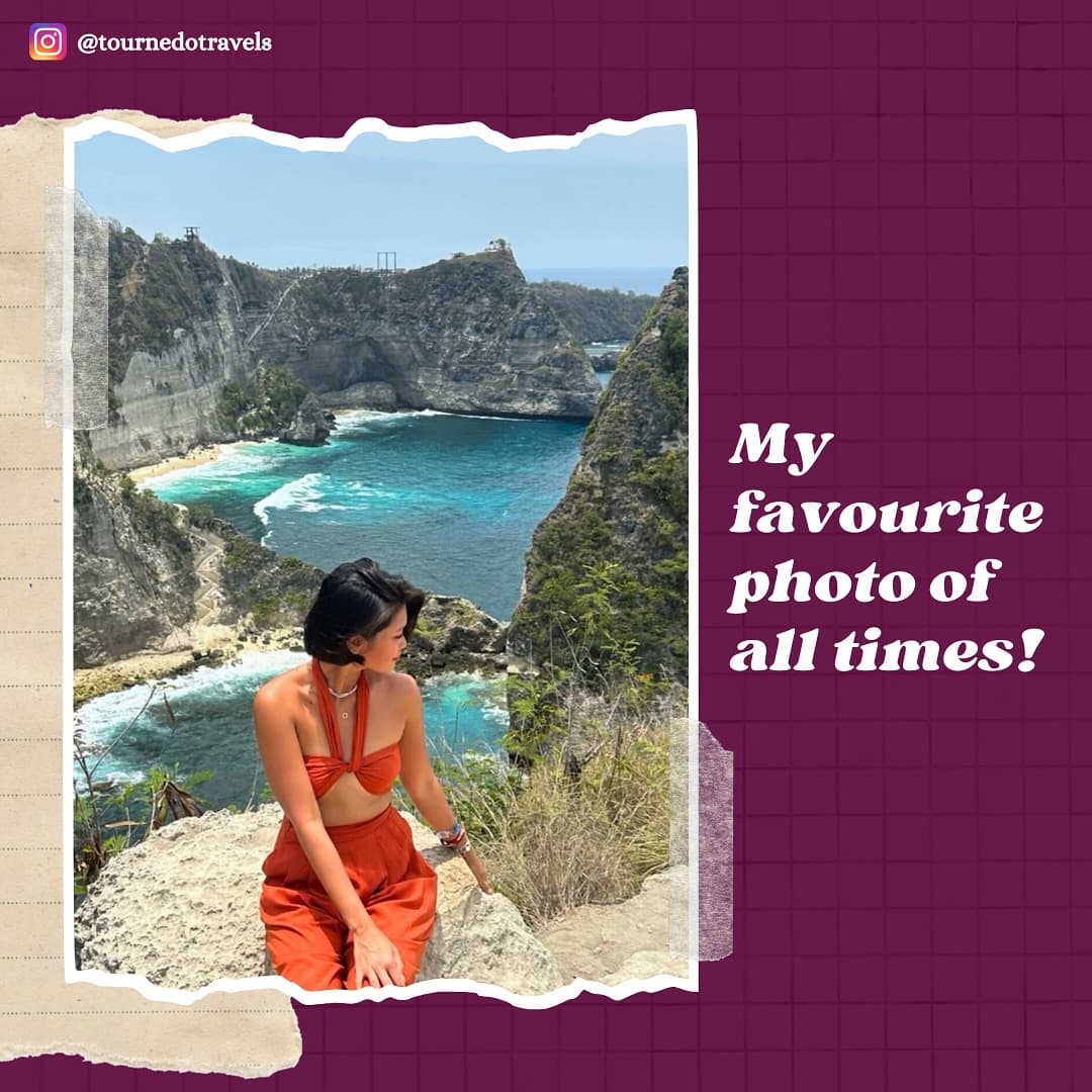On a clifftop above the coves of Nusa Penida, Bali