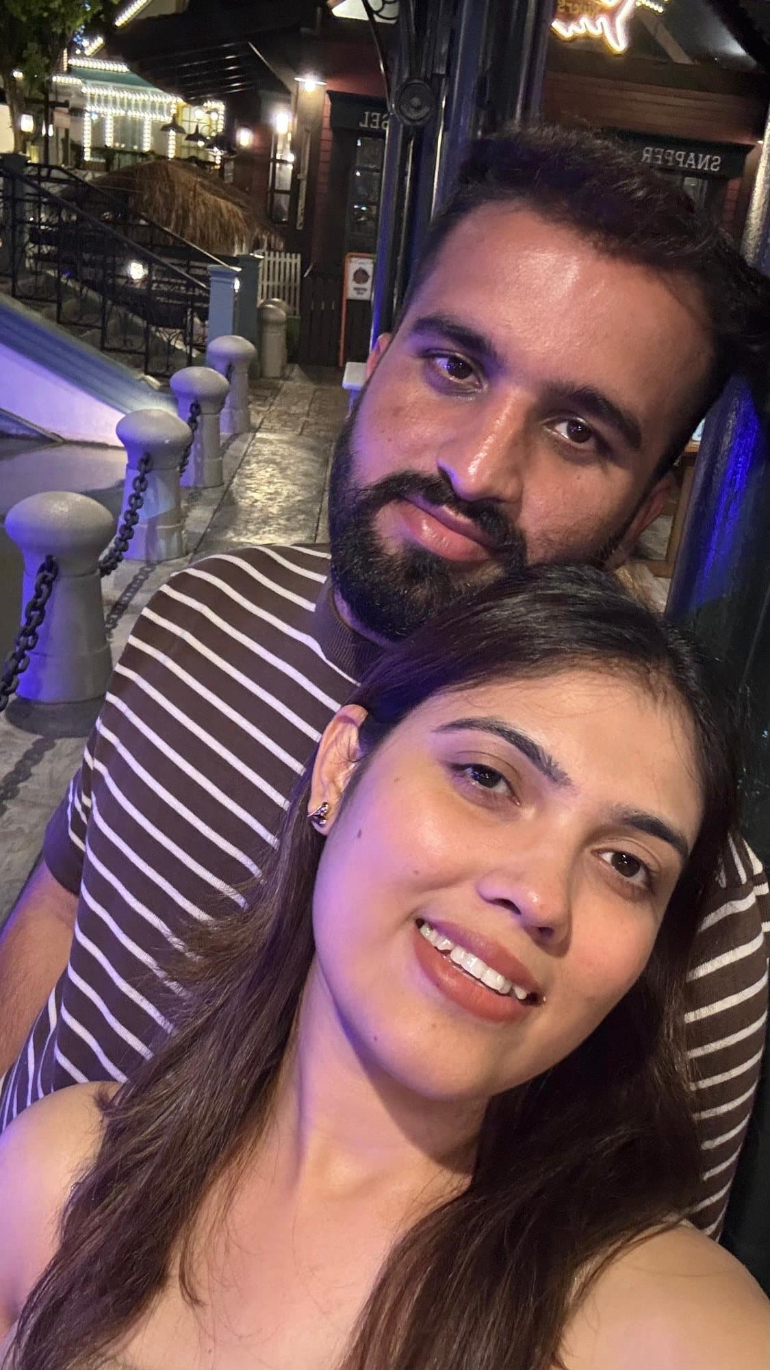 A couple's selfie on a night out, Thailand