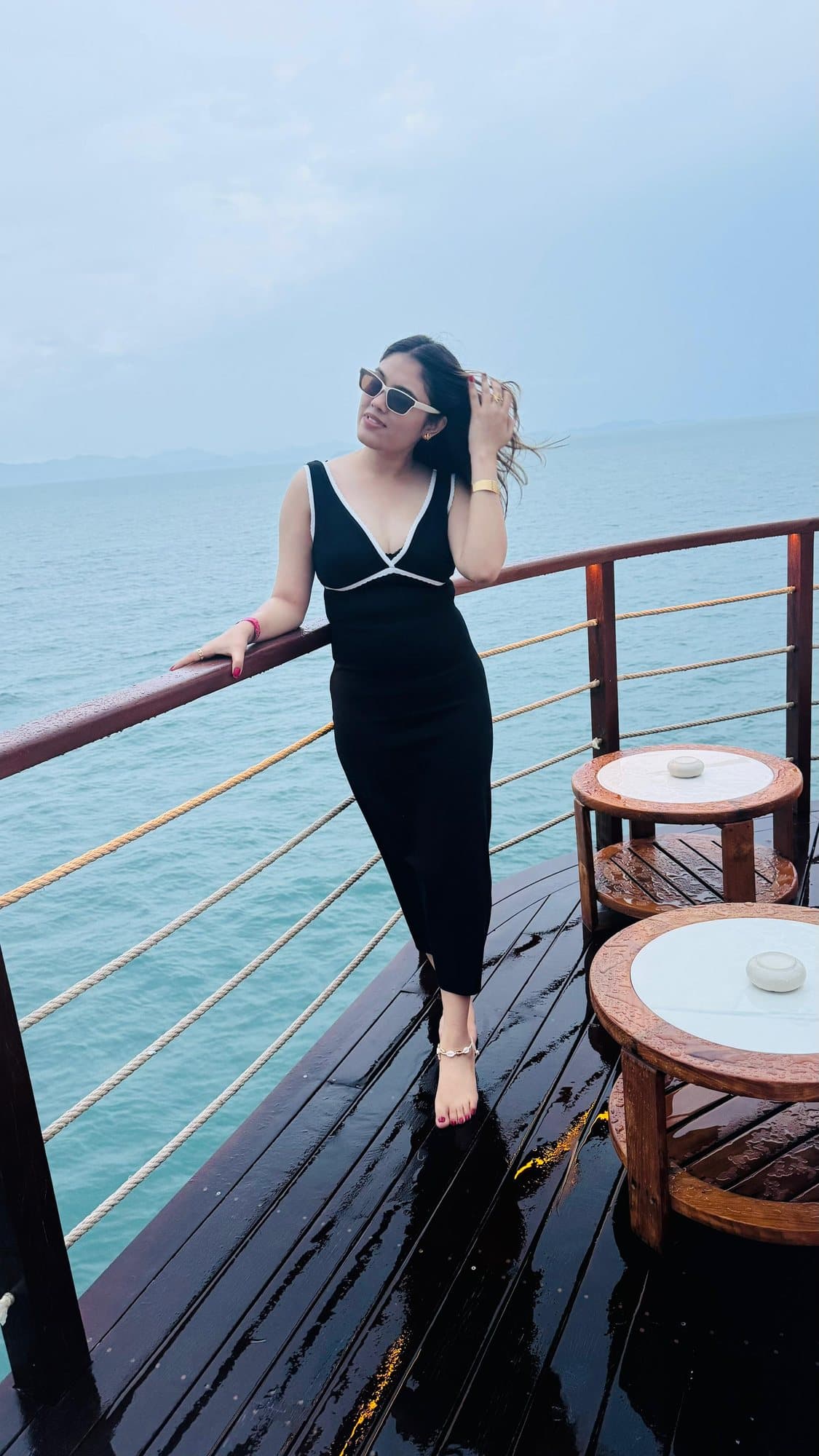 On an overwater deck above the sea, Thailand