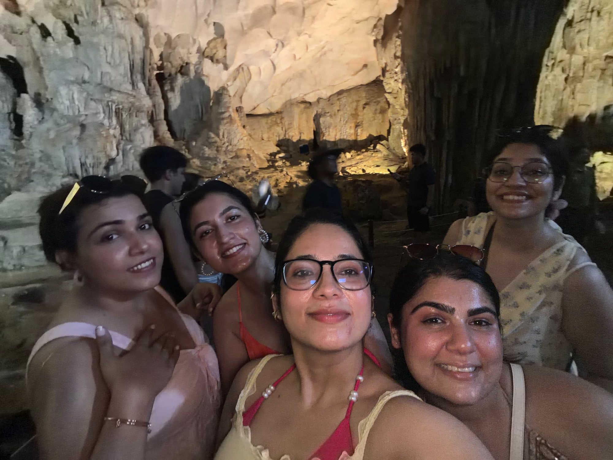 Friends' selfie inside a cave, Vietnam