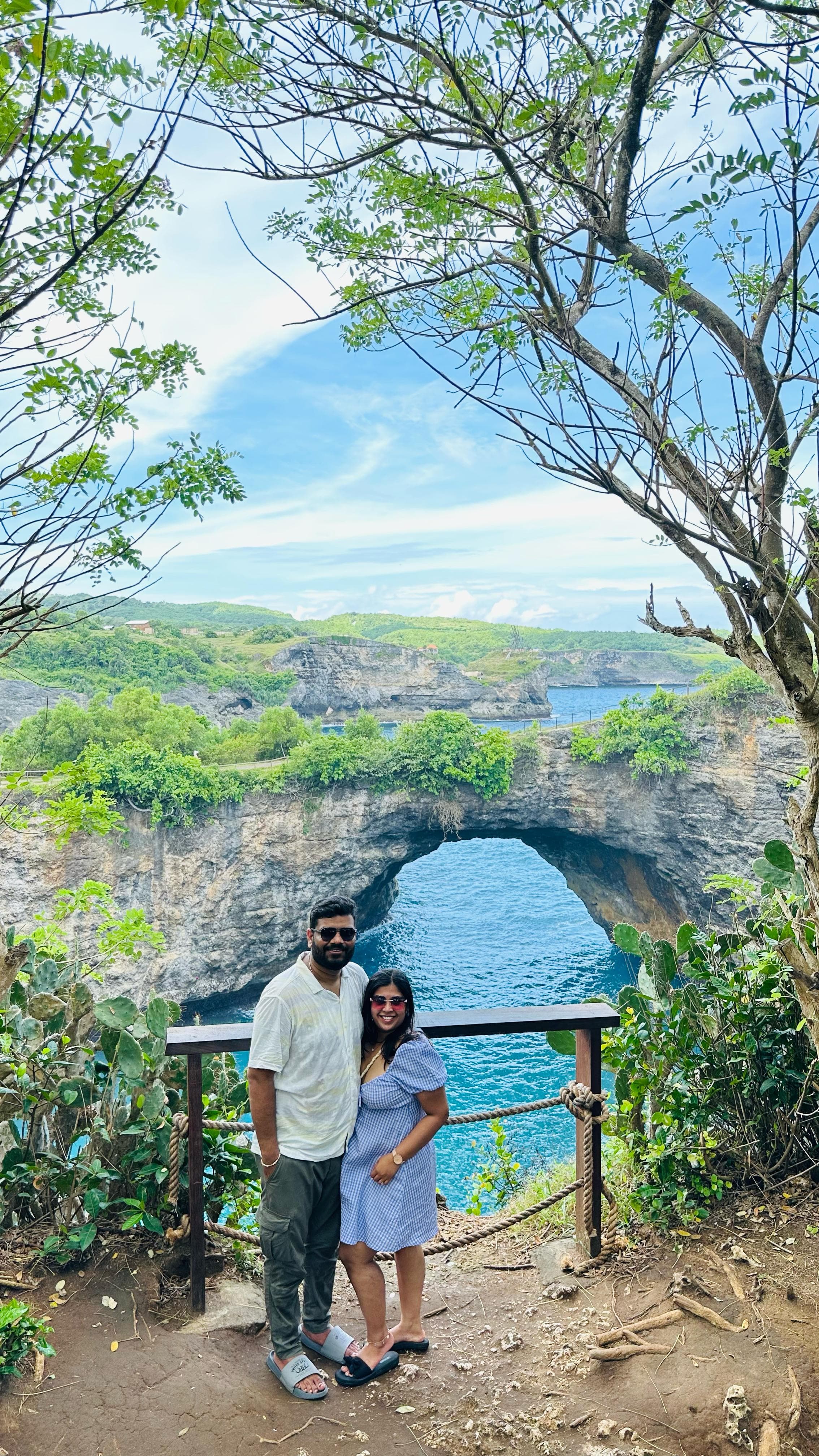 Couple at Nusa Penida's Broken Beach, Bali