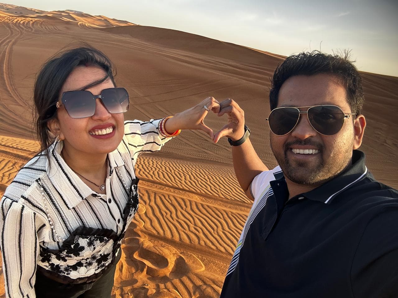 Mayank Jain's honeymoon: a heart made on the Dubai dunes