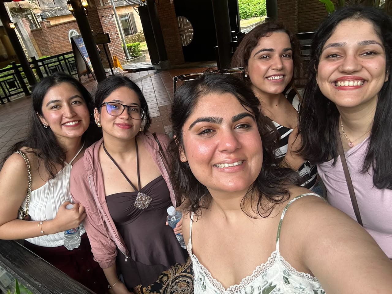The girls' selfie in an old house in Vietnam