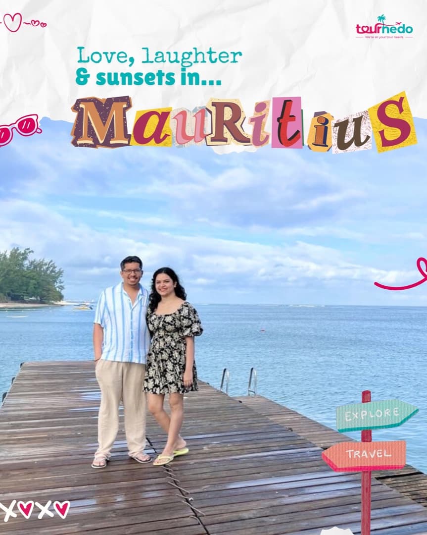 Instagram post: Love, laughter and sunsets in Mauritius