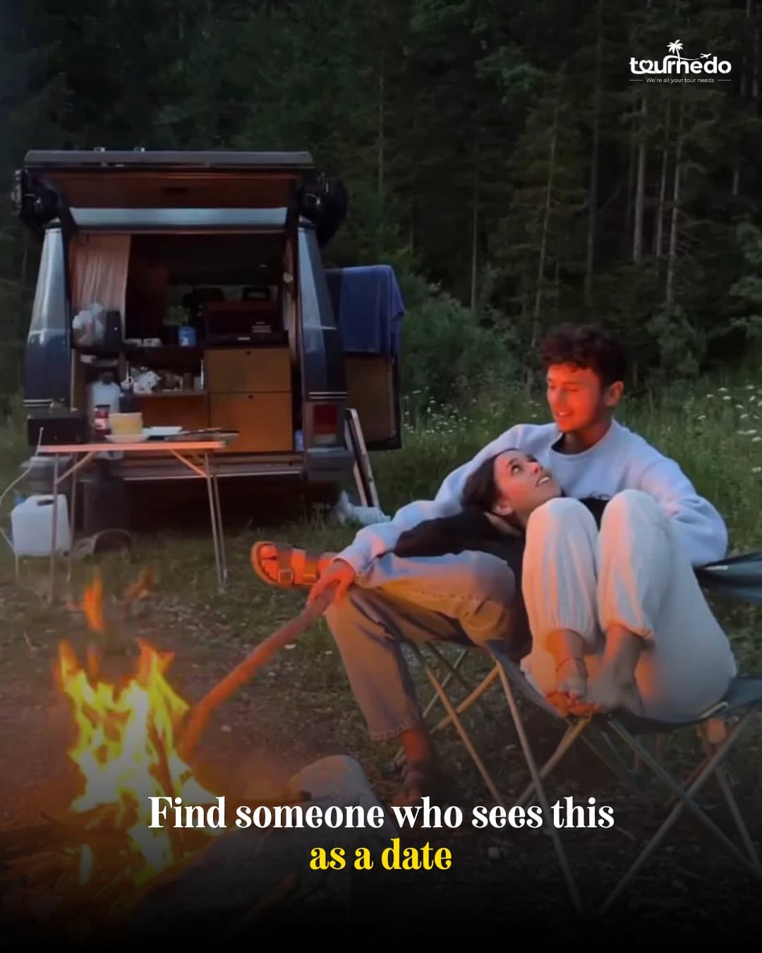 Instagram post: campfire date