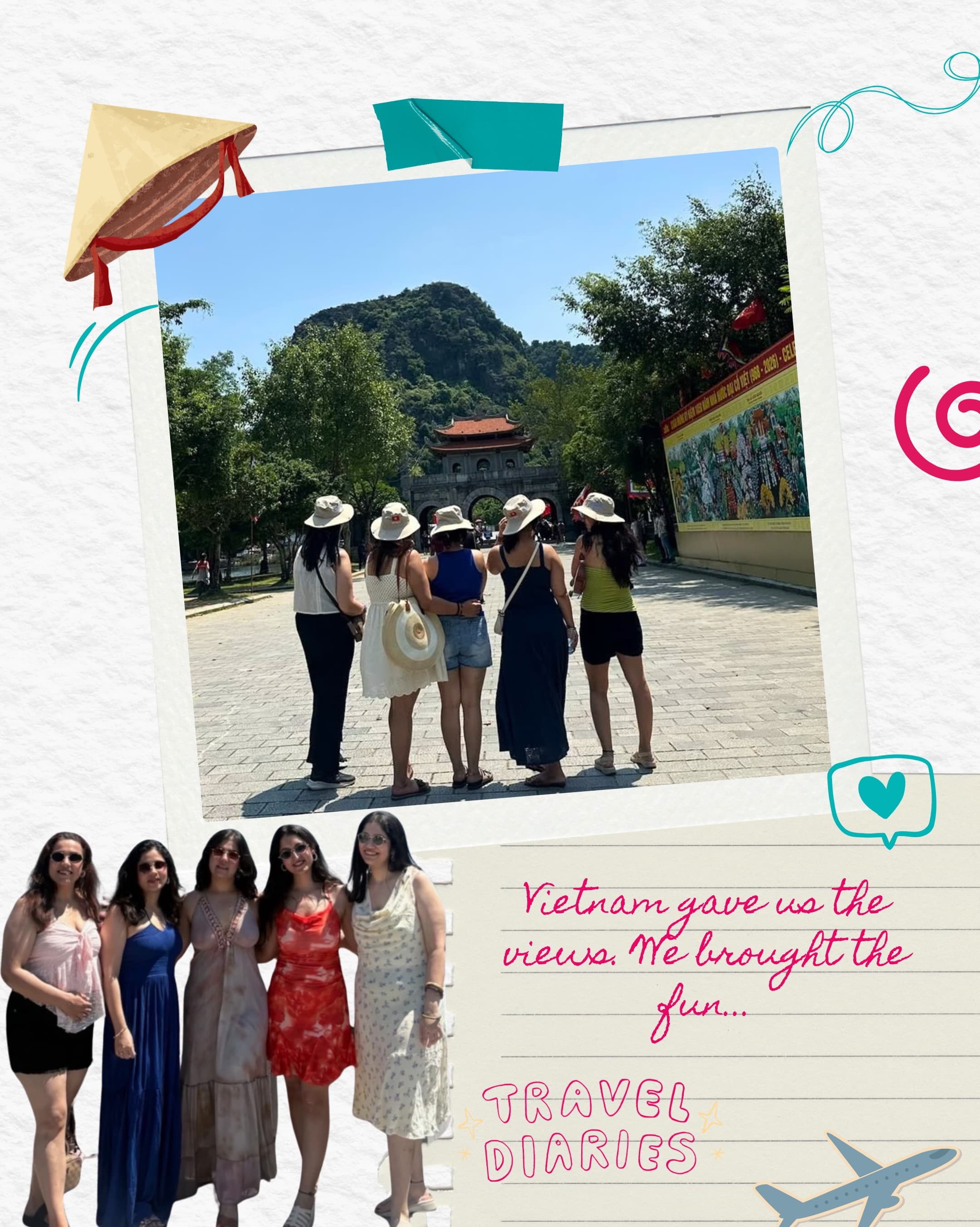 Instagram post: travel diaries, girls in Vietnam
